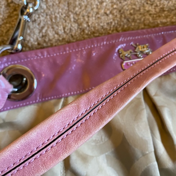 Coach cross body purse - lavender and tan fabric C - Picture 3 of 7